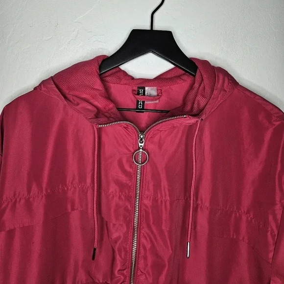 H&M Divided Hot Pink wind Breaker Track Jacket Size Large - Picture 4 of 7